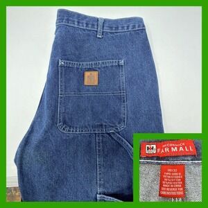 McCormick Farmall International Harvester Carpenter Jeans Mens 38x32 Denim Blue‎
